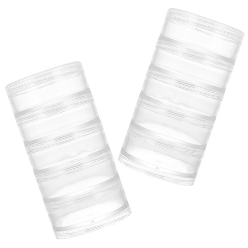 2 Pcs Bottled Clear Storage Boxes Round Containers with Lids Travel - Picture 8 of 12