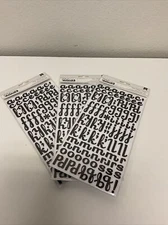 American Crafts Thickers Glitter Foam Letter Stickers, Fancy Black - 3 PACK