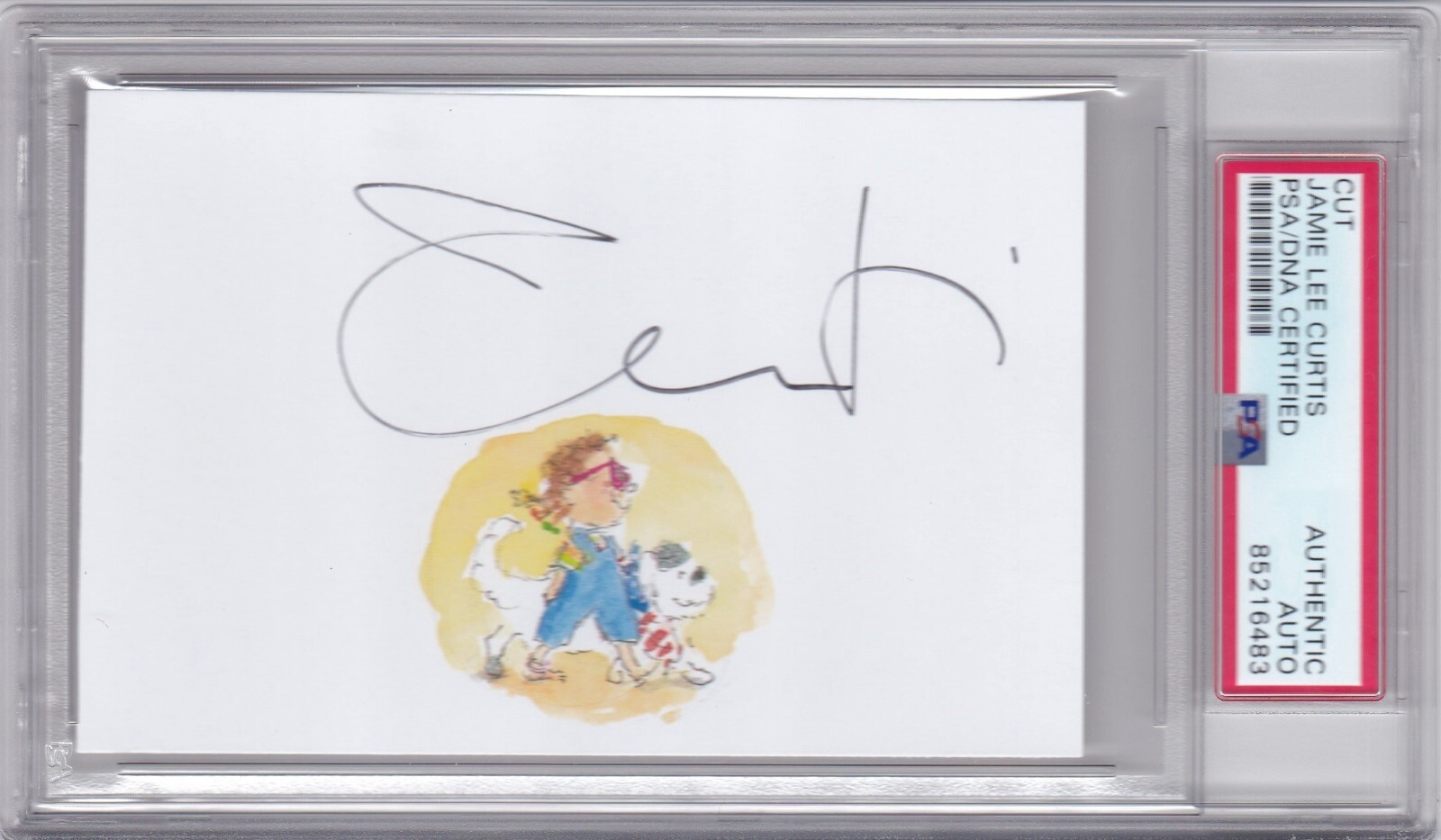 PSA DNA JAMIE LEE CURTIS AUTO SIGNED ENCASED CUT TRUE LIES/HALLOWEEN AUTOGRAPH