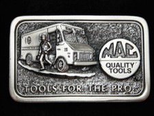 PC11119 NOS VINTAGE 1990s  MAC QUALITY TOOLS FOR THE PRO  PEWTER BELT BUCKLE