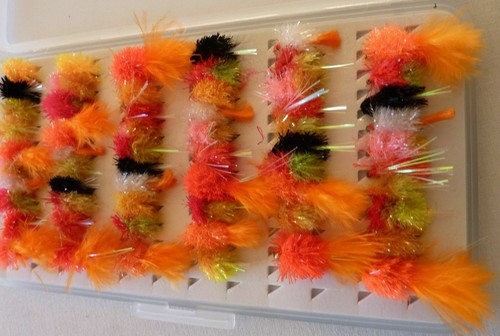 lot de 55 mouches peche BLOBS STREAMERS truite Trout Fishing Flies mosca fliegen - Photo 6/7