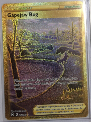 Gapejaw Bog 213/195 Secret Golden Rare Silver Tempest Pokemon TCG Full Art