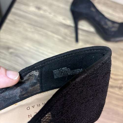 Lauren Conrad schwarze hochhackige Damen-Stilettoschuhe mit Druckknopfleiste Größe 8,5 elegant - Bild 7 von 8