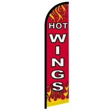 Hot Wings Windless Advertising Swooper Flag Food Concessions Flag