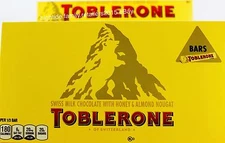 Toblerone Swiss Milk Chocolate Honey Almond Nougat, 100g Each Bar