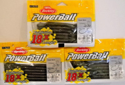 Lot of 3 BERKLEY POWERBAIT 7'' POWER WORM - choose color