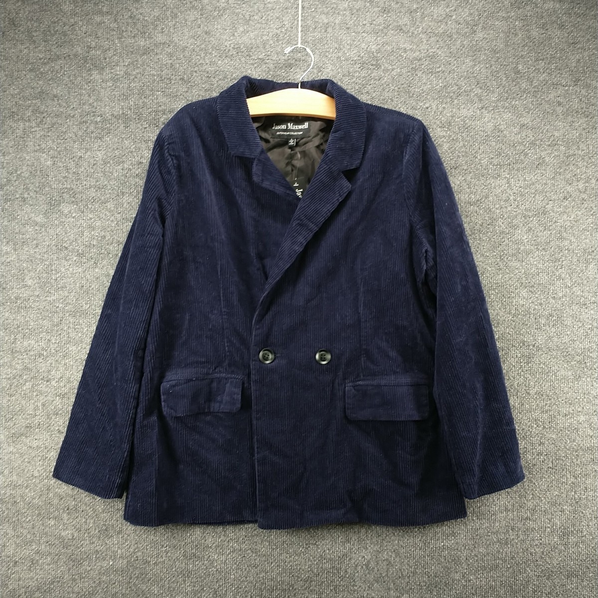 Jason Maxwell Double Breasted Corduroy Blazer Jacket Large Blue