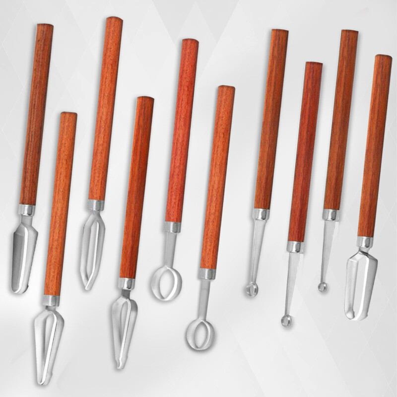 Finely Carved Clay Sculpture Tools DIY Wooden Handle Pottery Carvers Sculpting