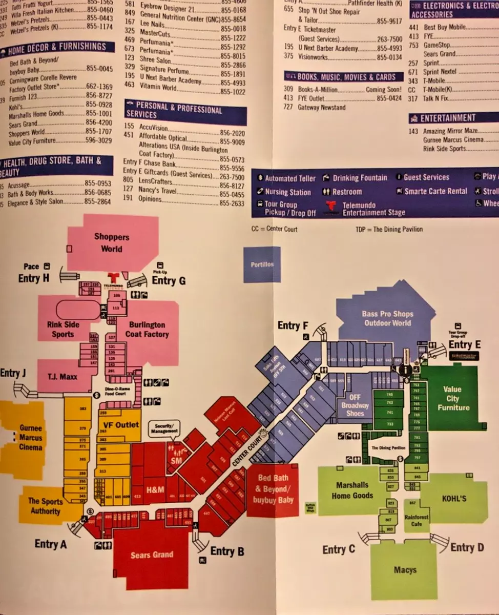 Mall Map of Gurnee Mills®, a Simon Mall - Gurnee, IL