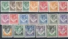 Northern Rhodesia KGVI 1938-52 definitive set of 21 SG25/45 MLH