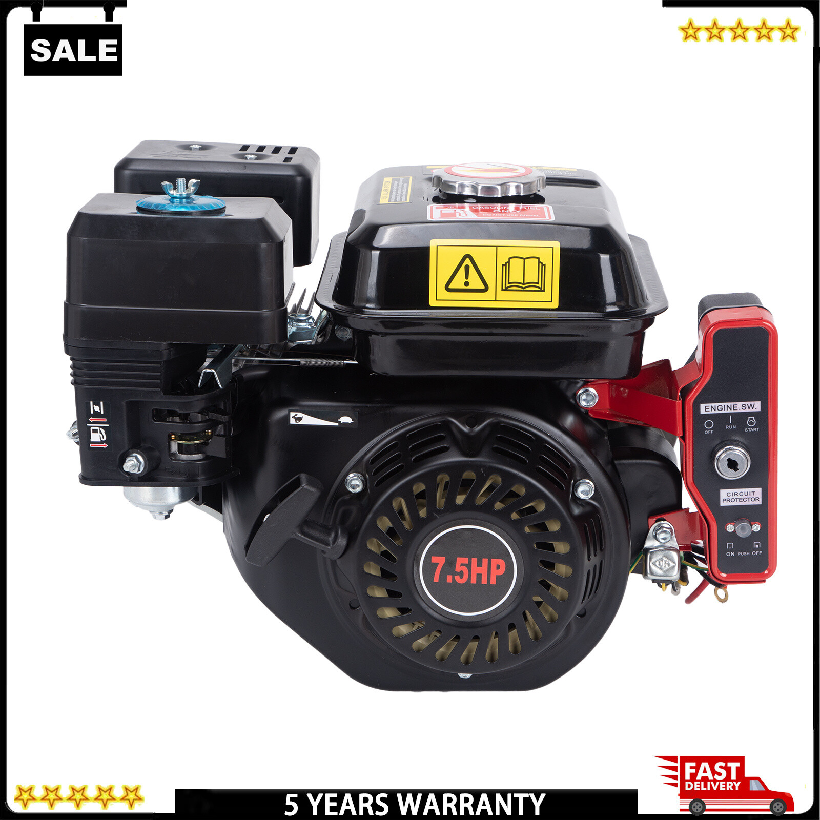 7.5HP 4-Stroke Electric Start Horizontal Engine  212CC Go Kart Gas Engine Motor