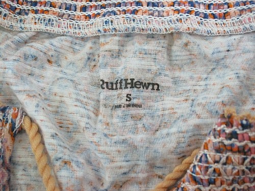 Ruff Hewn Peasant Top Womens Size S Chest 39 Orange Floral Tassels 324-22039 - Picture 6 of 7