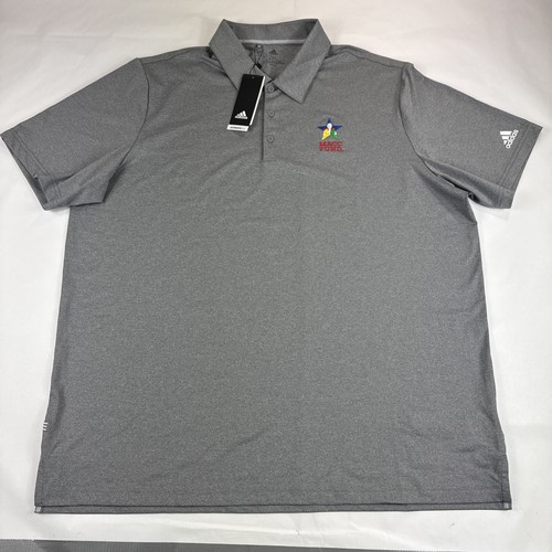 Adidas Ultimate 365 Aeroready Mens 2XL Gray Heather Golf Polo Shirt Preppy NEW