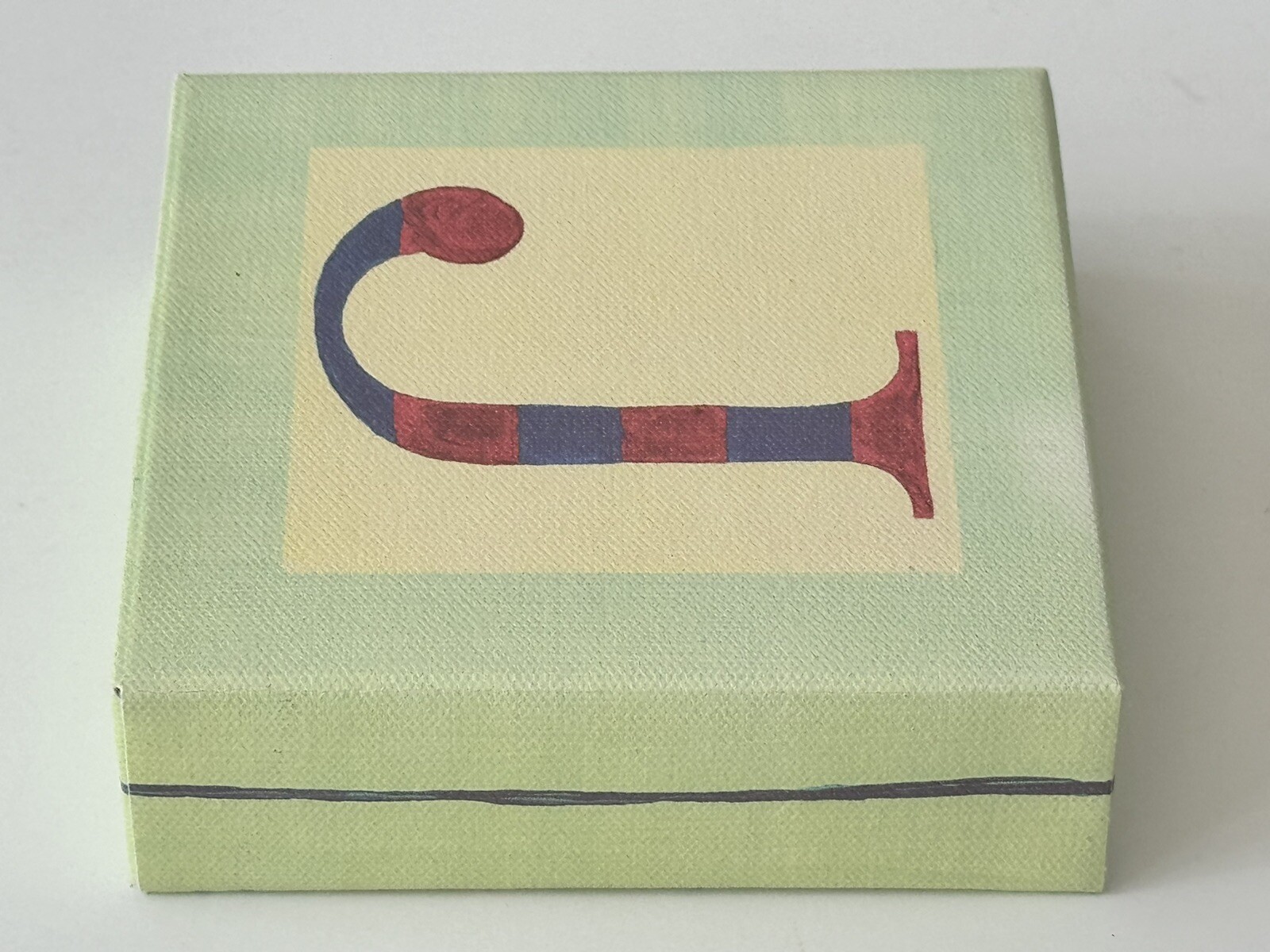 Pottery Barn Kids Letter “J” Canvas on Wood Block 5” x 5” x 1.5” Initial “J”