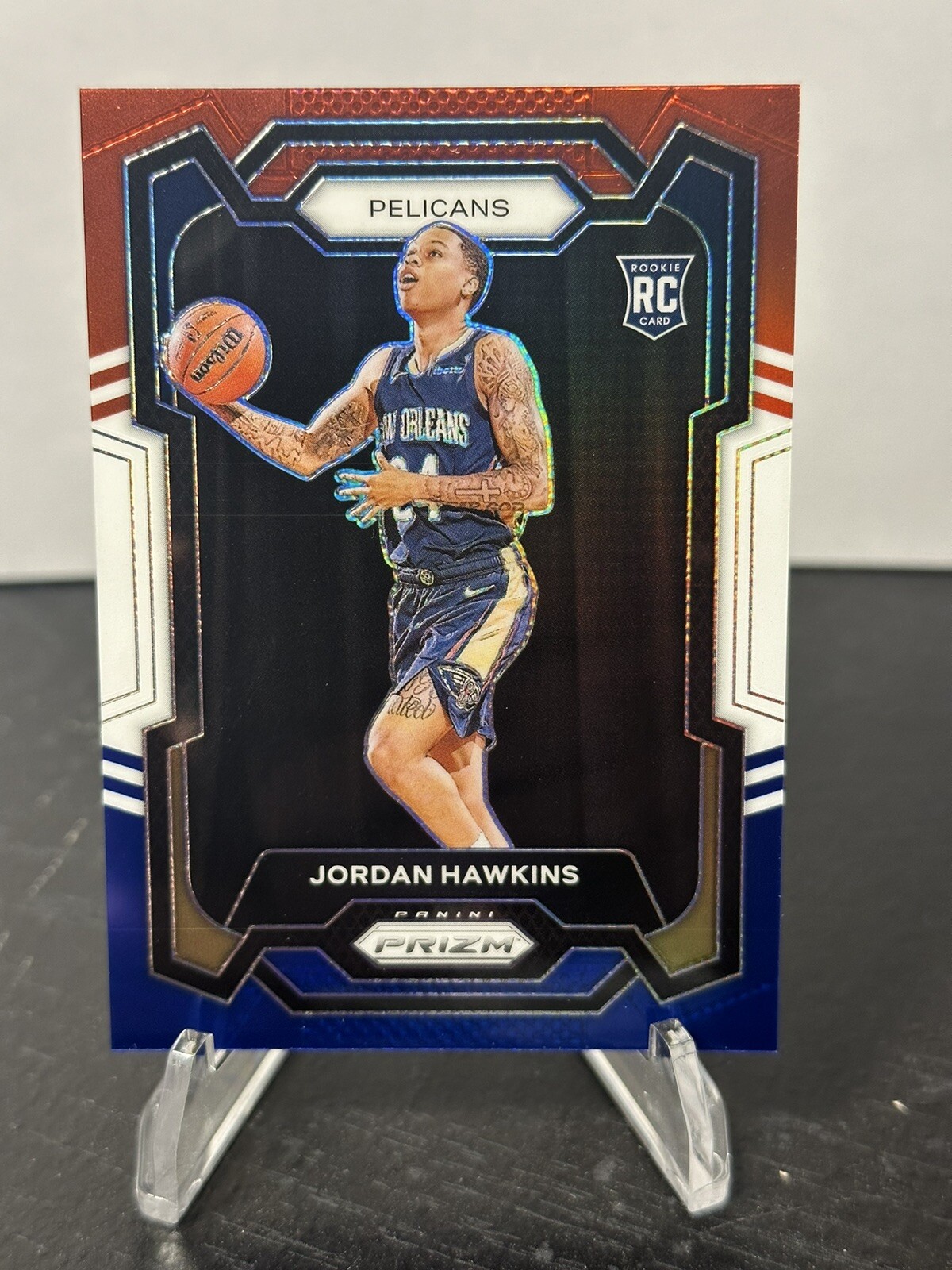 Jordan Hawkins RC 2023-24 Panini Prizm Red White Blue New Orleans Pelicans #130