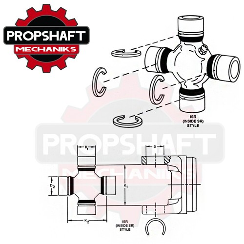 3 x Matsuba Universal Joints + Center Bearing for 1995-2004 TOYOTA TACOMA - Picture 2 of 3