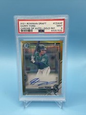 2021 bowman chrome draft HARRY FORD gold refractor  auto /50 PSA 9 mariners
