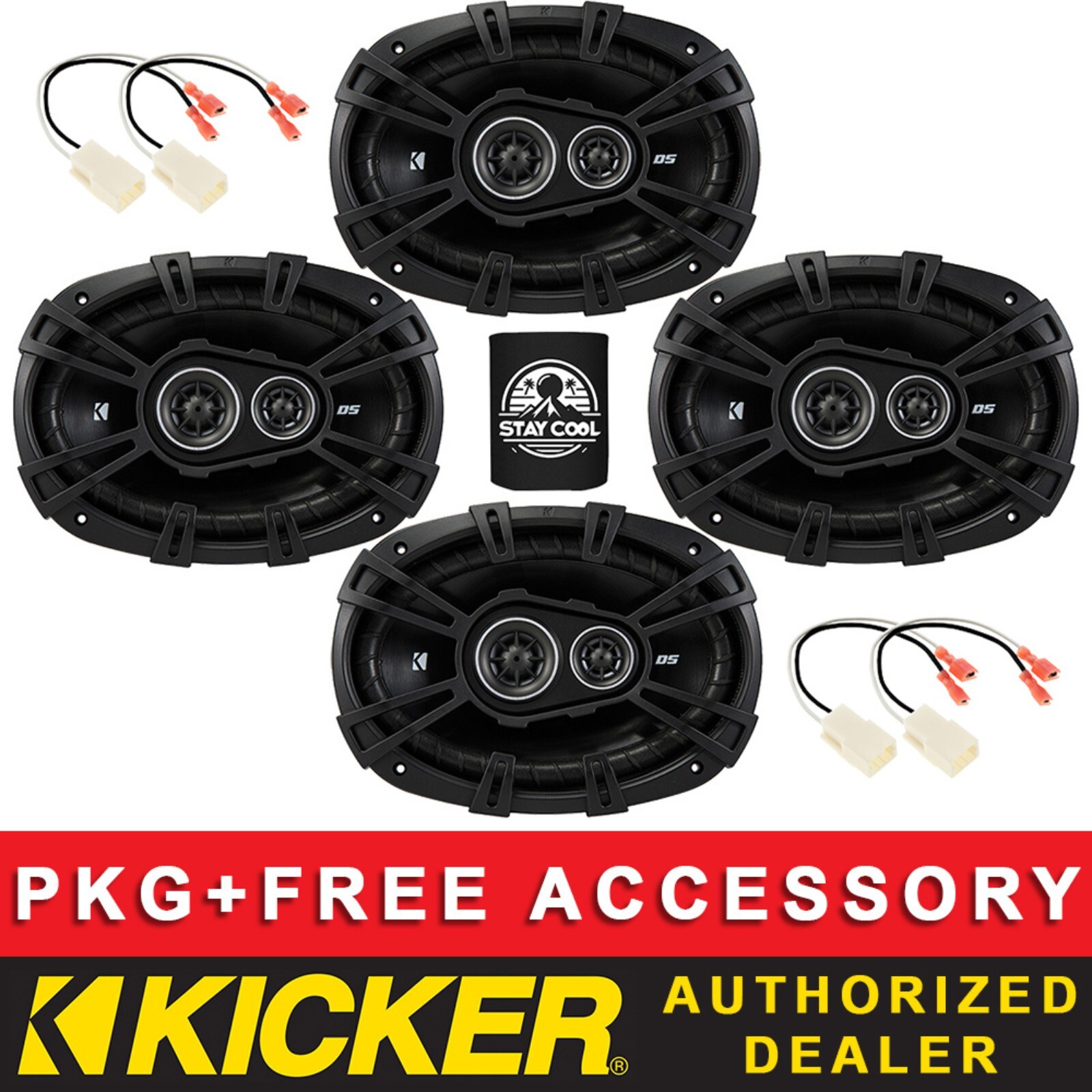 KICKER 43DSC69304 6"X9" OEM SPEAKER REPLACEMENT KIT FOR DODGE CHARGER 2011-23