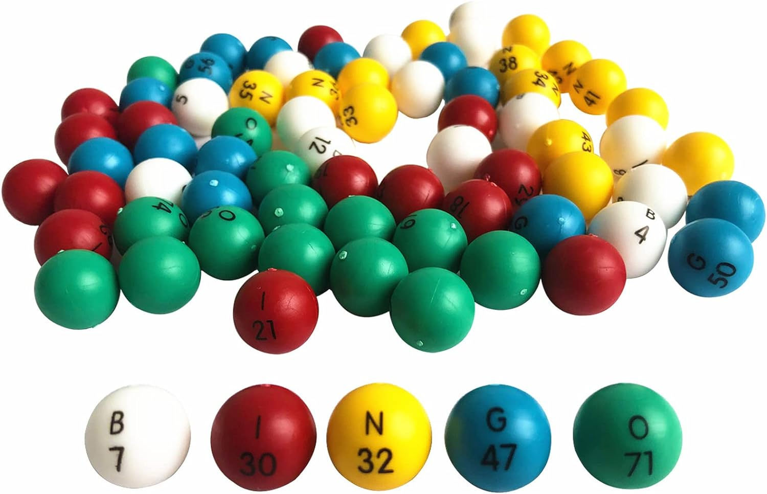 3/5 Inch Bingo Balls for Standard Bingo Cages and Bingo Boards, Easy Read, 75 Co