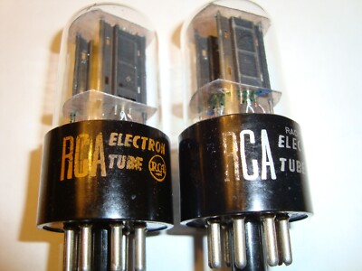 Paire assortie RCA 6SN7 6SN7GTB, plaque noire, tubes à vide