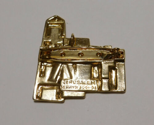 NICE GOLD TONE M KATZ JERUSALEM 2001-02 MODERNIST GOLD TONE BROOCH Pin - Picture 2 of 2
