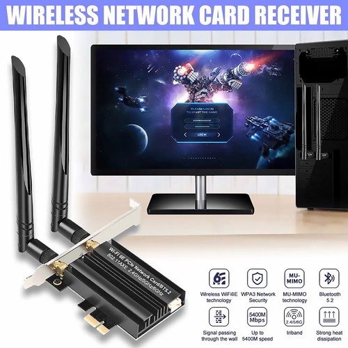 PCI-E WiFi 6E Gaming Adapter Desktop PC for Intel AX5400 PCIe Wifi Card 6GHz - Photo 13/20