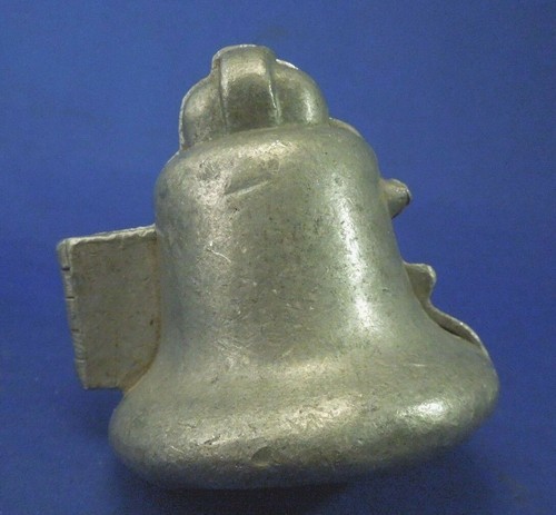 Vintage Pewter Ice Cream Mold Bell Shape #605 Heavy Duty Metal Hinged Mold - 第 1/8 張圖片