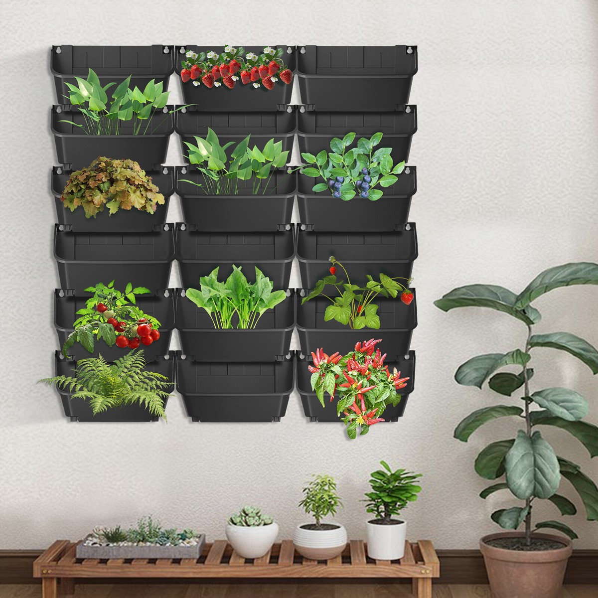 Hanging Vertical Wall Planter 18-planter Hanging Planter Vertical Garden  Planter | eBay