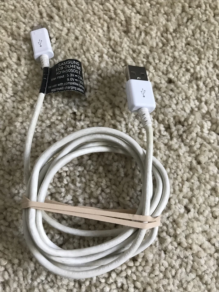 Cable de carga de datos micro USB Samsung ECBDU4EWE para Galaxy Note 4 5 Edge Foto 2 de 3
