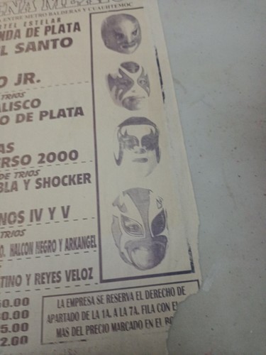 PROGRAMAS 98 LUCHA LIBRE, HIJO DEL SANTO ESCORPIO MEXICANO LUCHA MEXICANA - Imagen 7 de 12