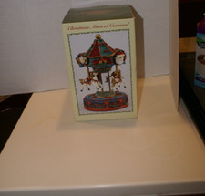 Christmas Wind Up Musical Carousel Plays  My Favorite Things   W/Original Box