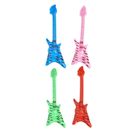 4 Pcs Aufblasbare Rock Musik Instrumente Kind Spielzeug-E-Gitarre - Bild 9 von 12