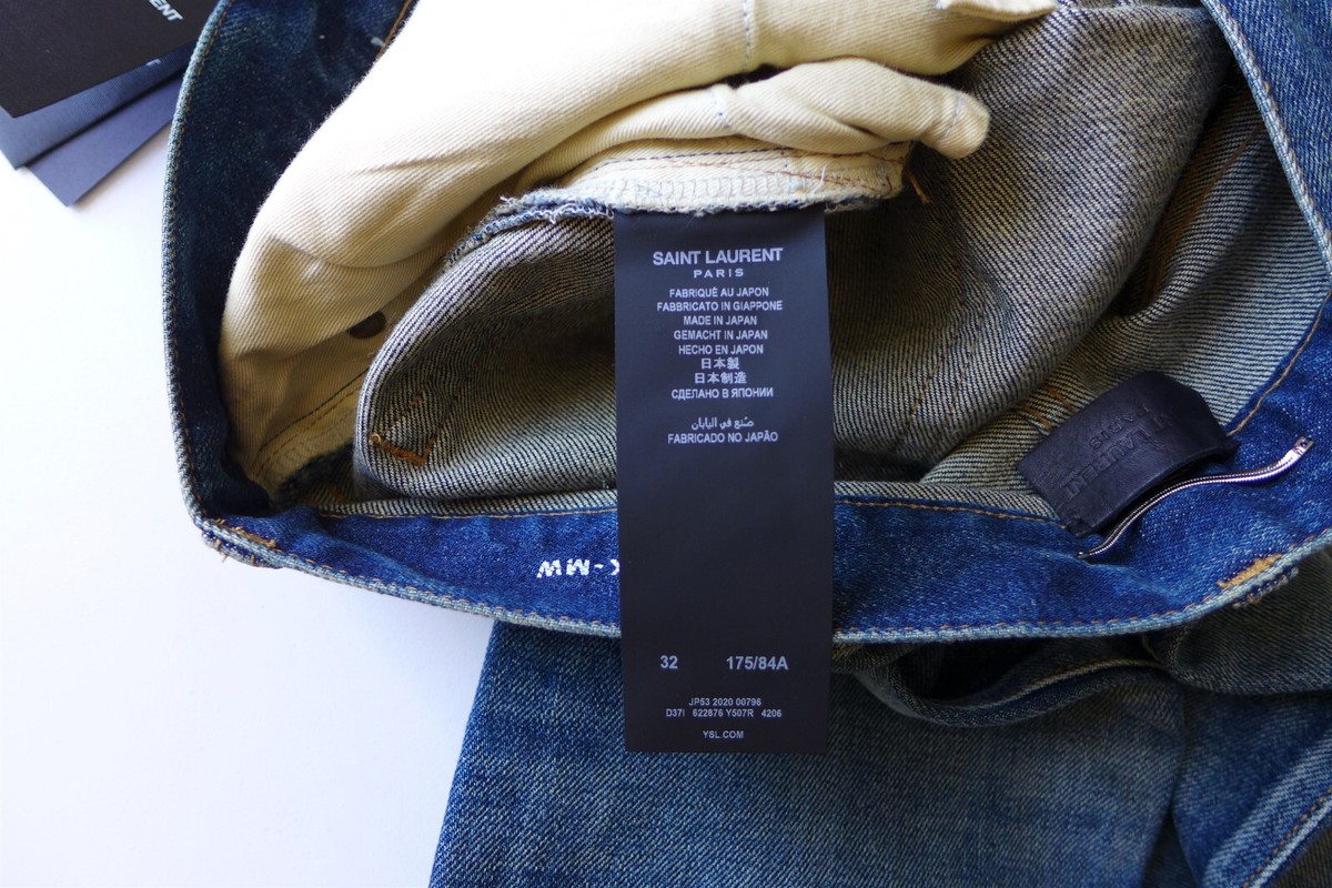 Saint Laurent D24 Skinny Jeans in Washed Blue Denim - 30, 32
