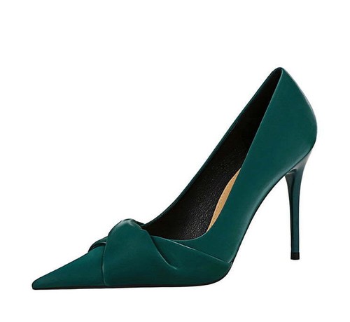 High Heel Stilettos Pumps Shoes Women Size 4.5-10.5 Black Beige Green 10cm New - Picture 7 of 28