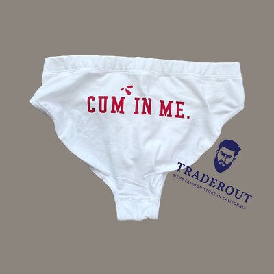 H.E.Arts Erotic Art custom print mens white cotton bikini brief underwear S M
