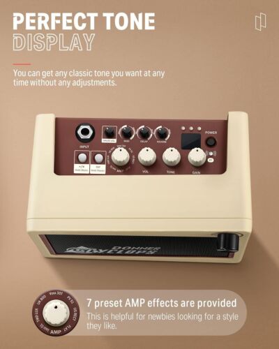 Donner Cyclops 5W Electric Guitar Amplifier + Mod Delay Reverb Effect 3.5mm Port - Picture 2 of 10