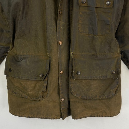 Barbour Solway Zipper Wax Jacket Mens C42 Olive Brown Vintage Classic 2 Crest - Picture 6 of 20