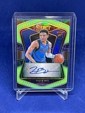 TYLER BEY 2020-21 PANINI SELECT NEON GREEN PRIZM AUTO ROOKIE RC #D 82/99