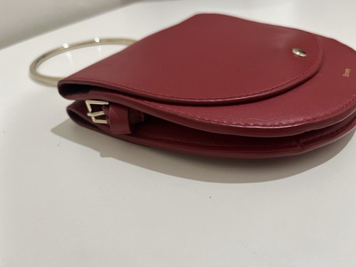 THEORY Whitney Hoop Clutch Bag Red Leather - missing crossbody strap - Picture 8 of 12