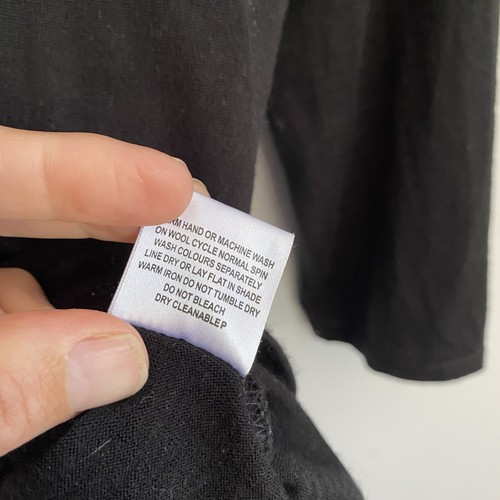 Ebony NZ 100% Merino Wool Long Sleeve Ladies Top Size 8 Everyday Winter Staple - Picture 5 of 13