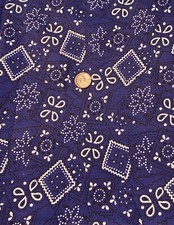 1/4 Yard 9 x42 Blue Bandana Cotton Quilt Fabric