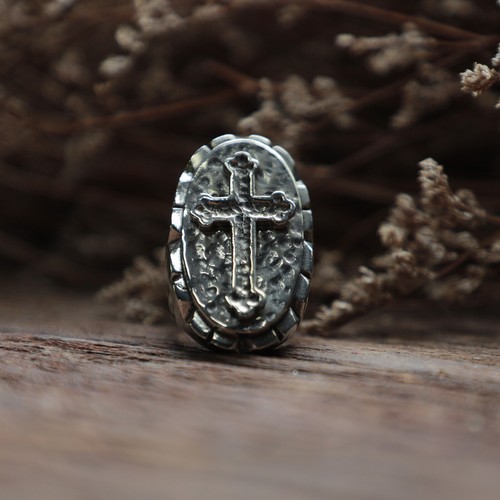cruz crucifijo anillo gótico plata esterlina 925 escudo motociclista hombre vikingo celta 10 - Imagen 3 de 13