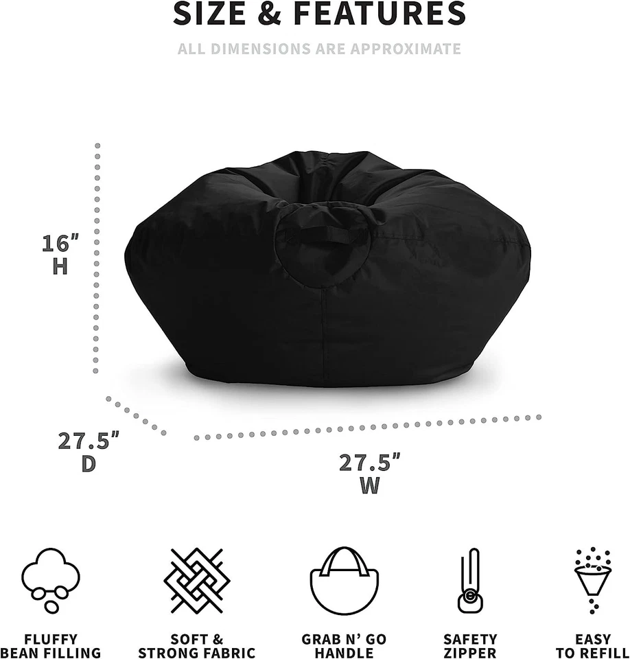 Silla Bean Bag Tumbona Confort De Verano Asiento Para Niños Adultos Tela Felpa Foto 2 de 4