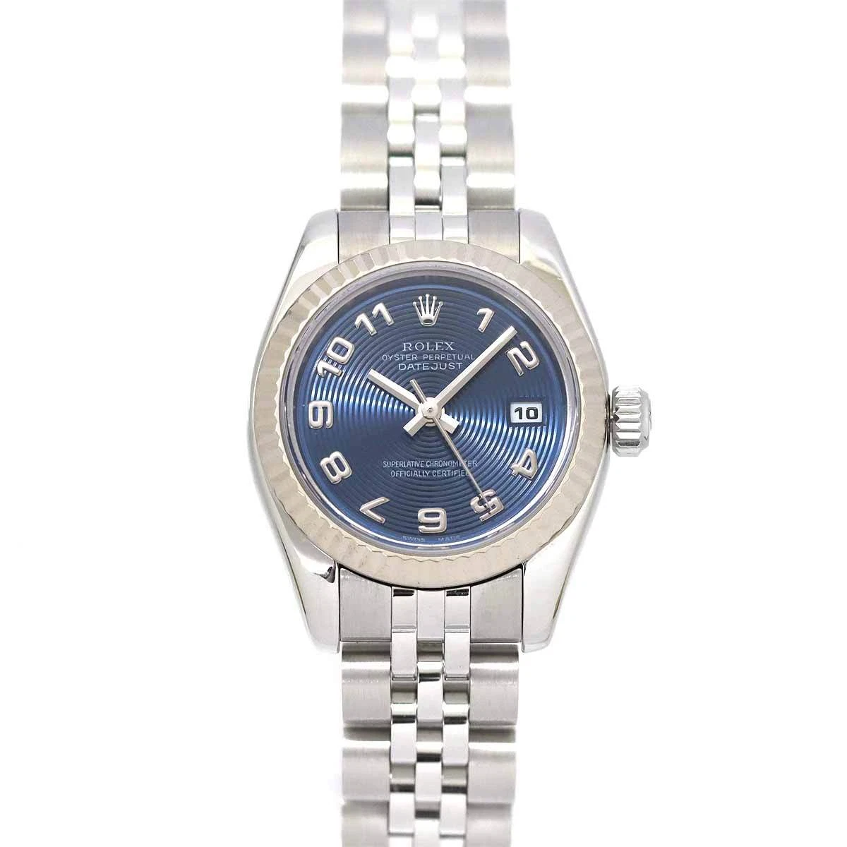 ROLEX Datejust 179174 Serial D Diamond 750 WG Automatic Blue Dial 90156056