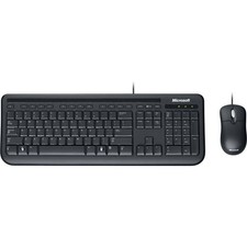 Microsoft Wired Desktop 400 USB Keyboard and Mouse Set - Black - SPANISH