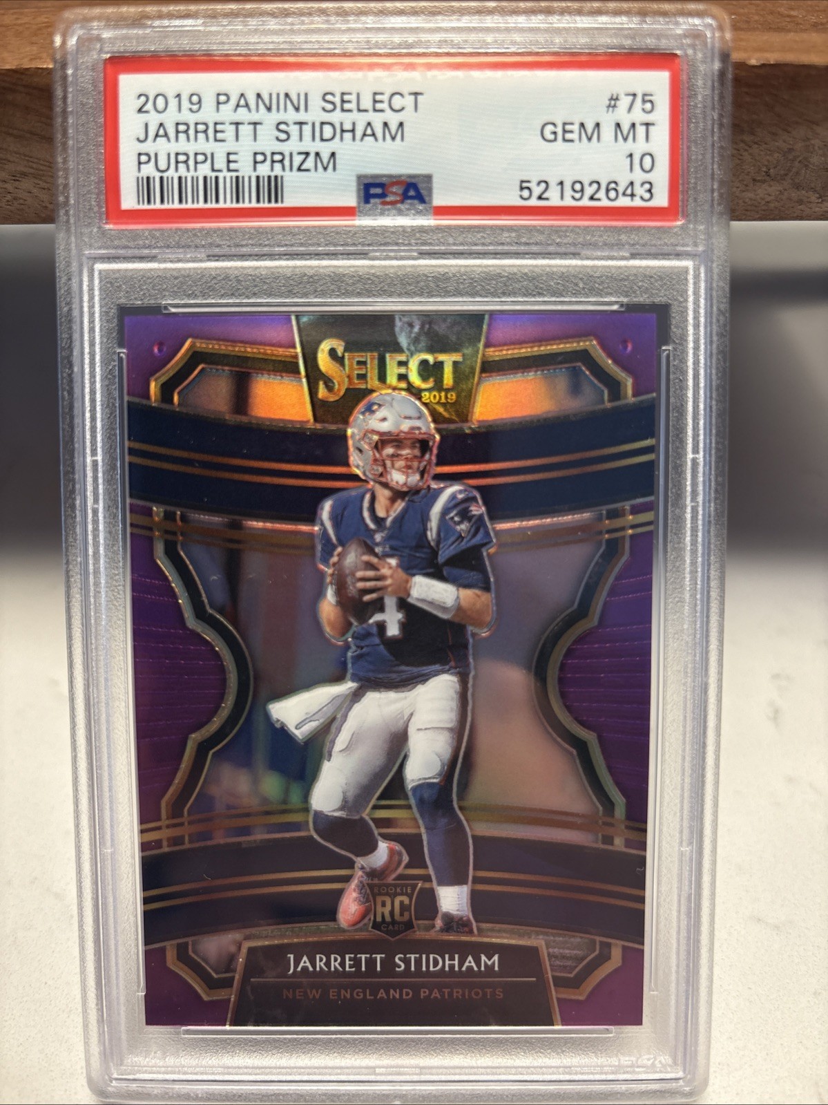 Jarrett Stidham Panini Select #75 Purple Prizm