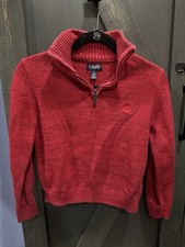 Chaps Children Pullover Unisex Red Sweater Cotton/ Acrylic Sz M (10/12)