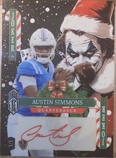 AUSTIN SIMMONS TRUE 1 OF 1 BLACK JOKER AUTOGRAPH ROOKIE CARD - 2025 JOKER'S WILD. rookie card picture