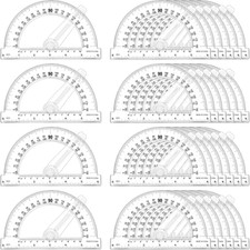 30 Pieces 6 Inch Plastic Protractor with Swing Arm Math Protractors 180 Degrees