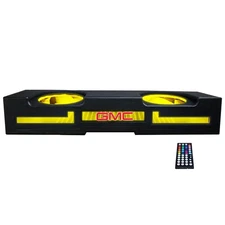 FITS 2014-2018 GMC SIERRA 1500 CREW CAB DUAL 10” SUBWOOFER BOX w/ RGB LED LIGHTS
